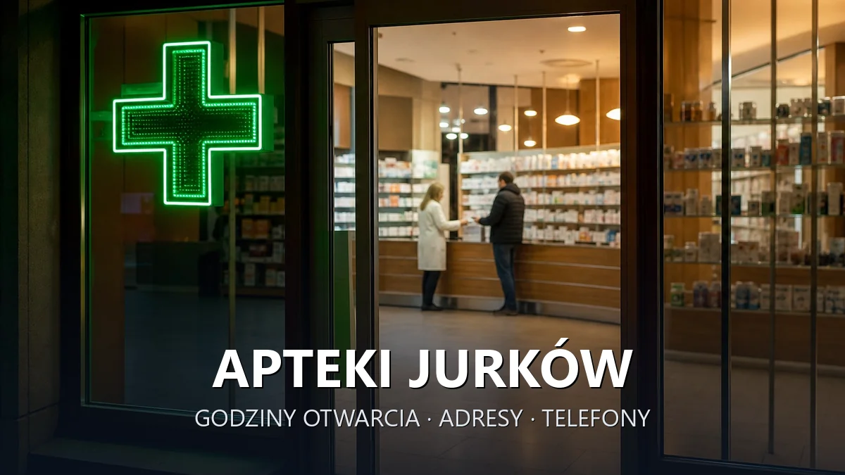 Apteki Jurków, gmina Dobra, powiat limanowski - adresy, telefony, godziny otwarcia